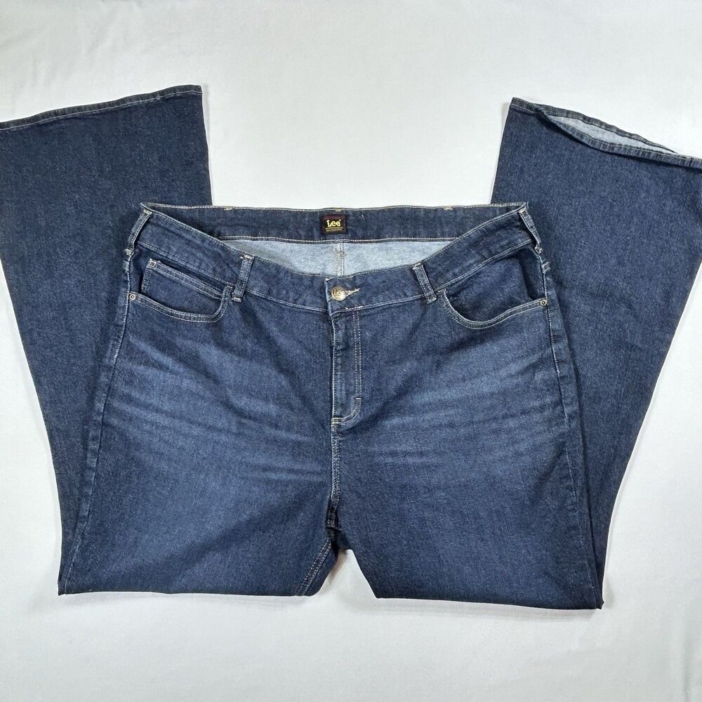 Lee Legendary Flare Jeans Womens 24W Medium Dark Blue Denim Stretch Western Boot